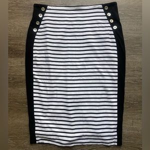 White House Black Market Midi Skirt Striped Size 6